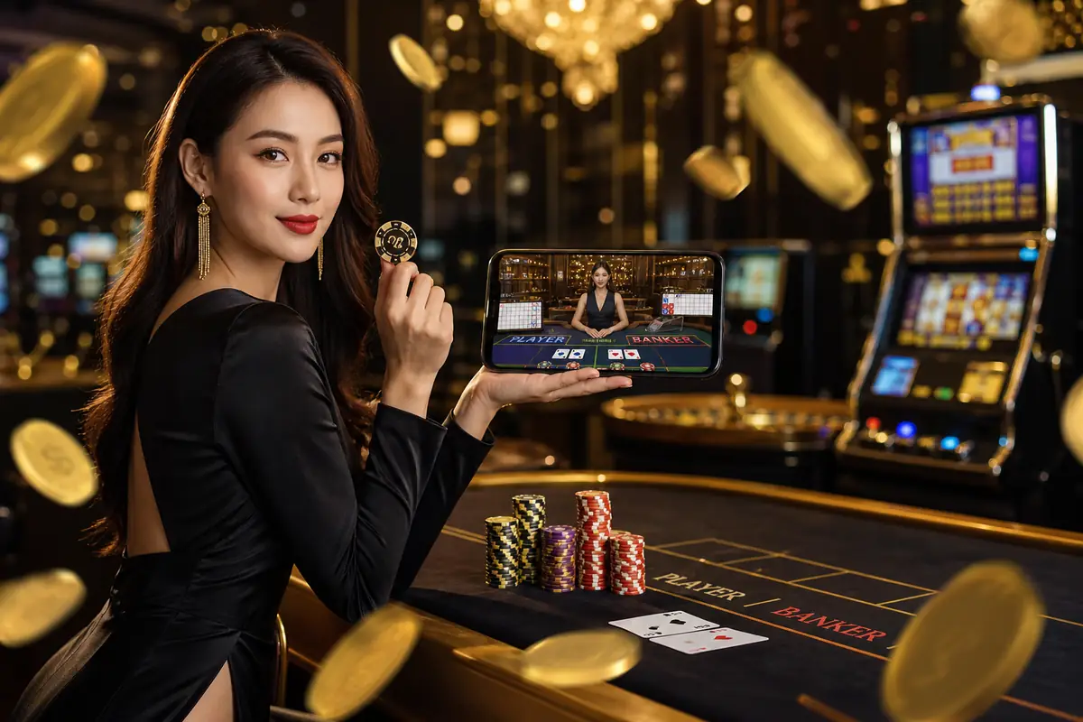 may9vip Live Baccarat ဒီလာနှင့် ကစားနေသောမြင်ကွင်း